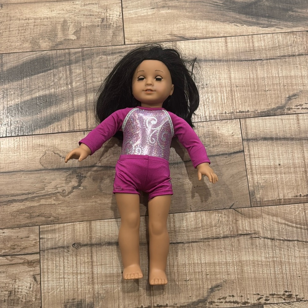 American Girl doll with gymnastics outfit